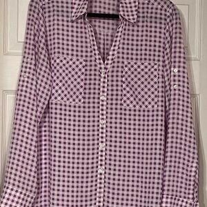 Express Purple Gingham Blouse